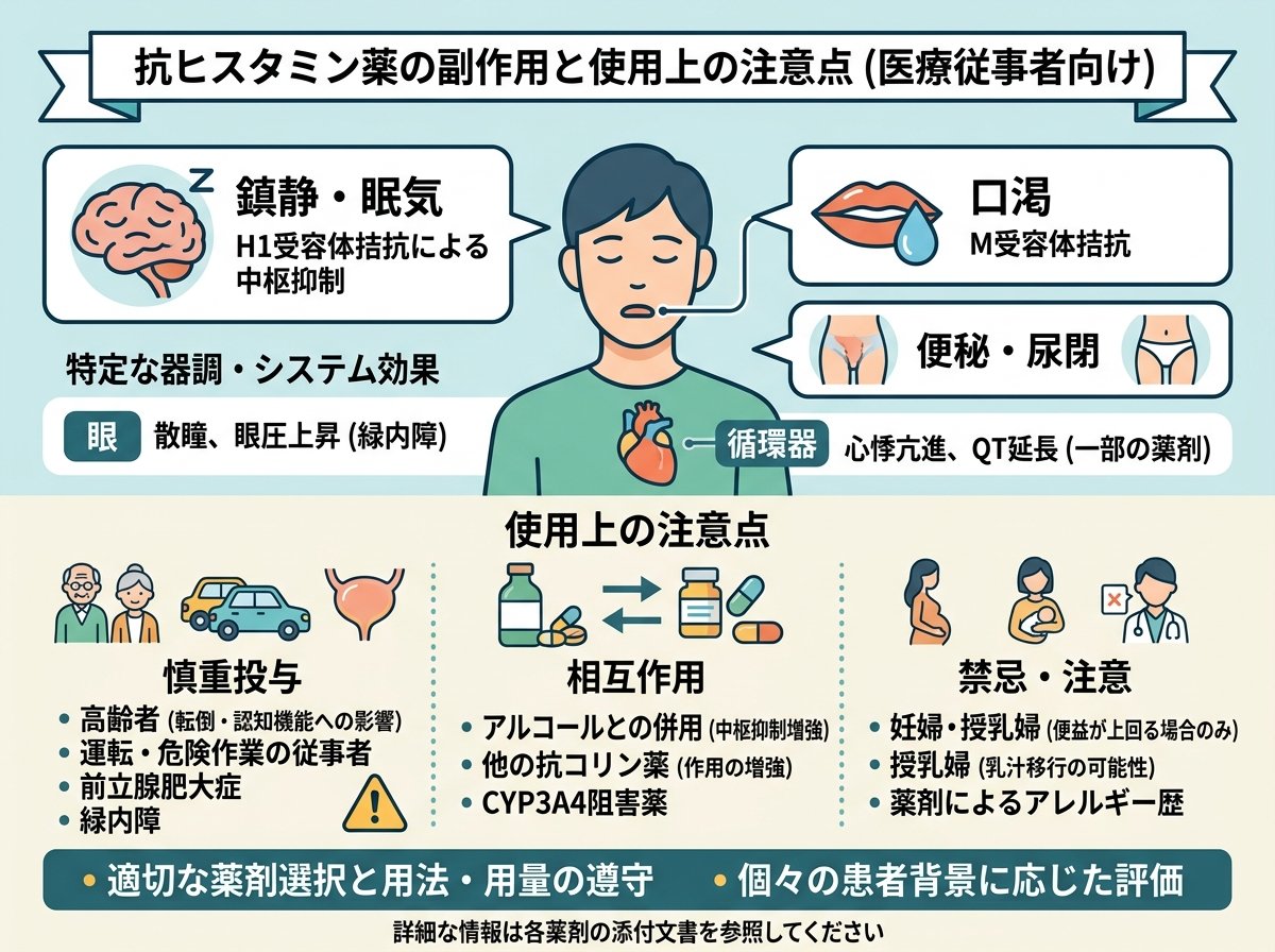 抗ヒスタミン薬の副作用と使用上の注意点