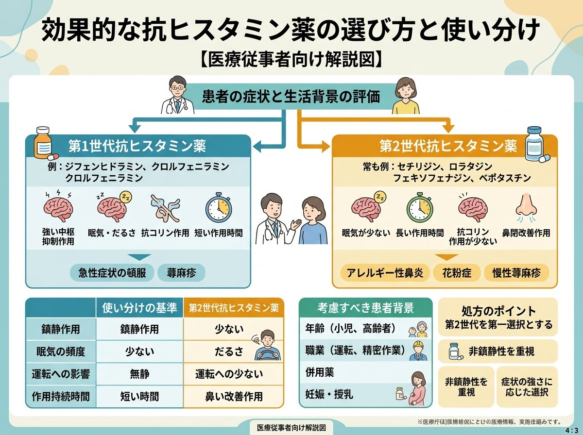 効果的な抗ヒスタミン薬の選び方と使い分け