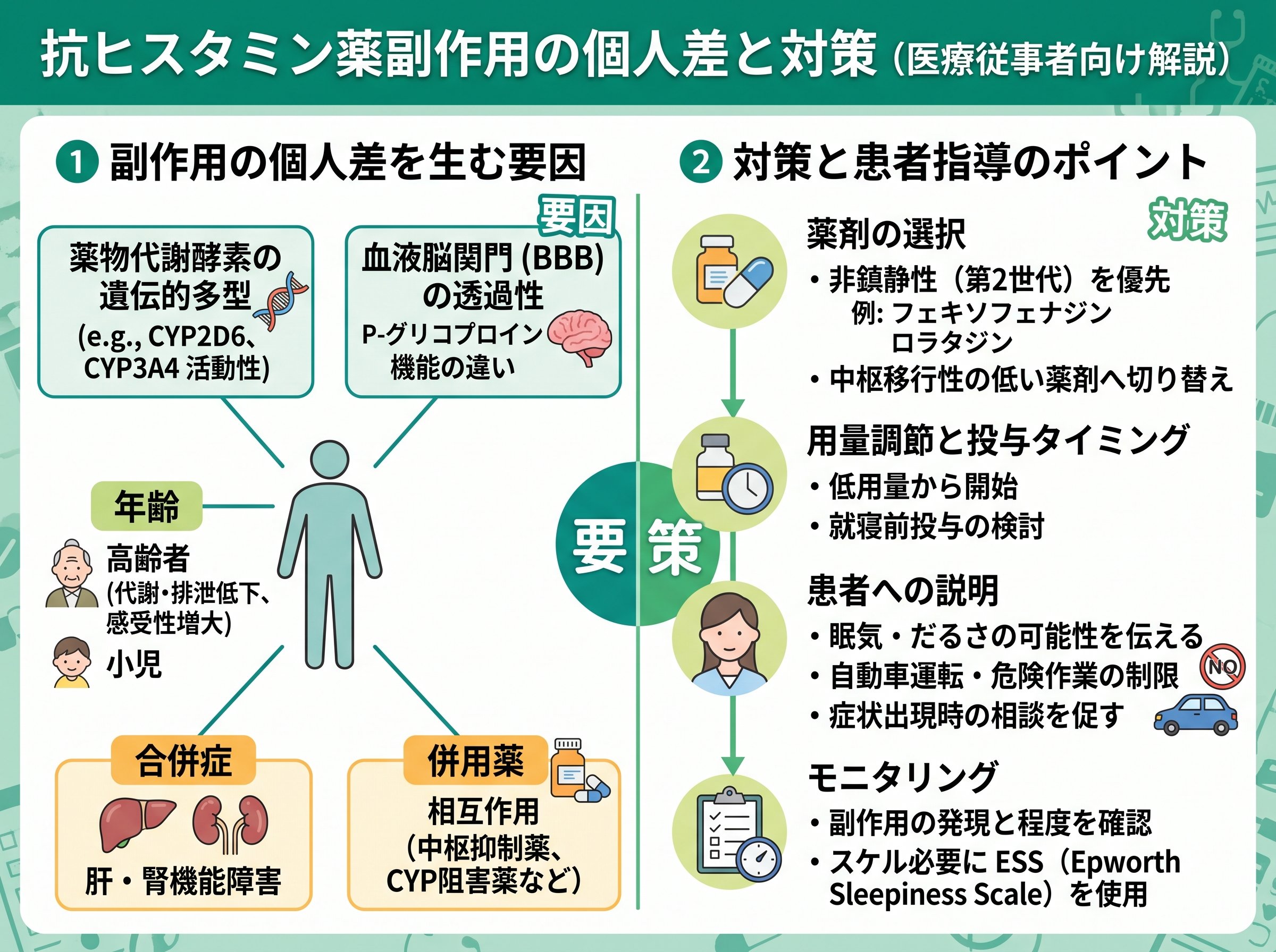 抗ヒスタミン薬副作用の個人差と対策