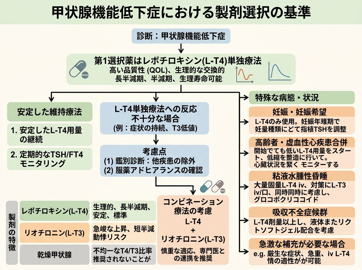 甲状腺機能低下症における製剤選択の基準