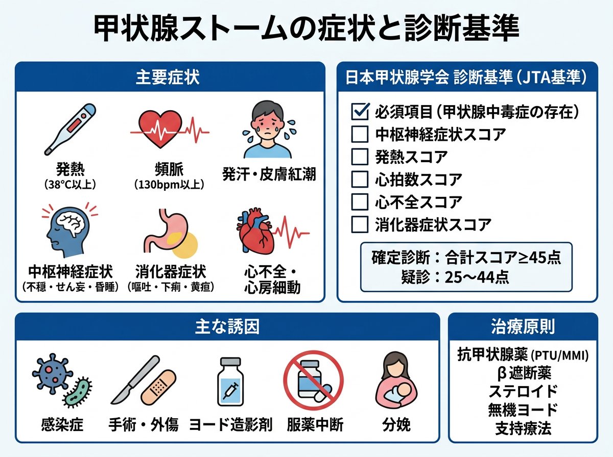 甲状腺クリーゼの症状と診断基準