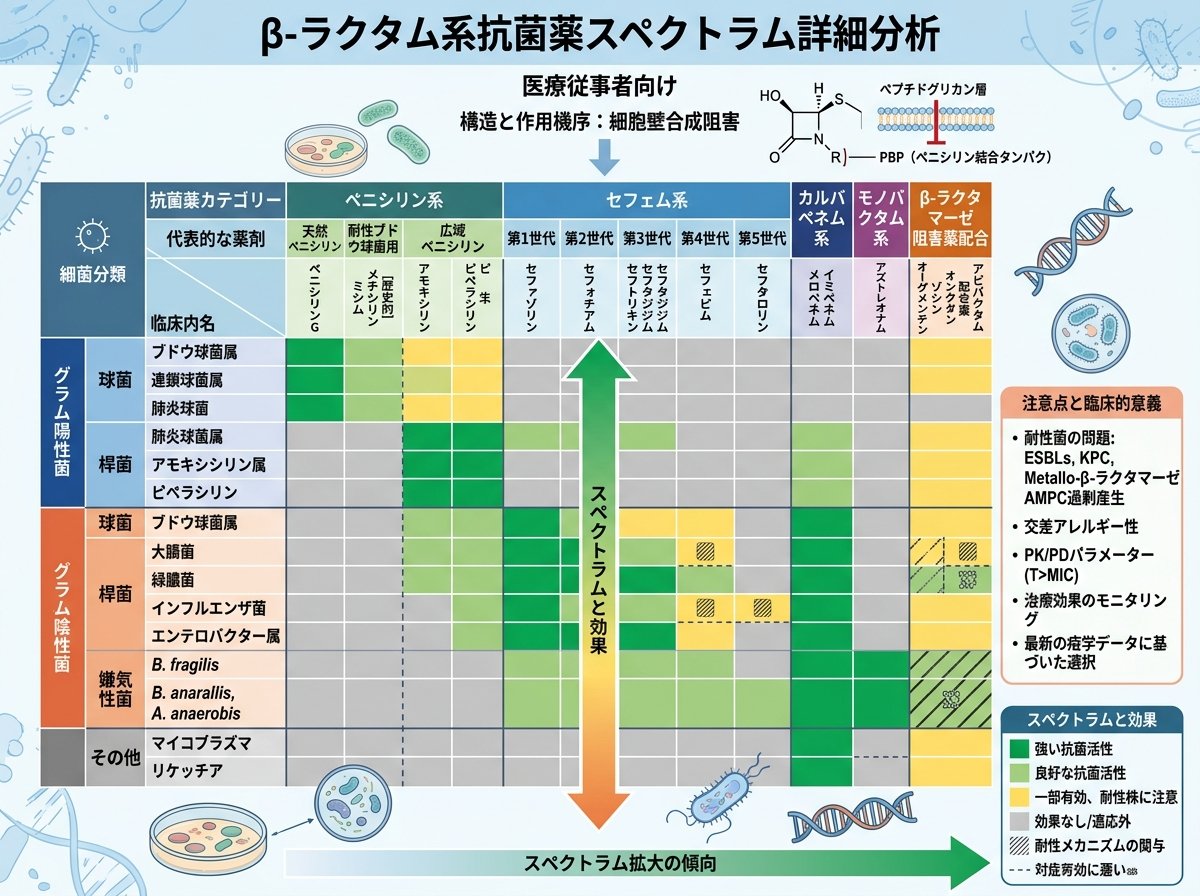 βラクタム系抗菌薬スペクトラム詳細分析