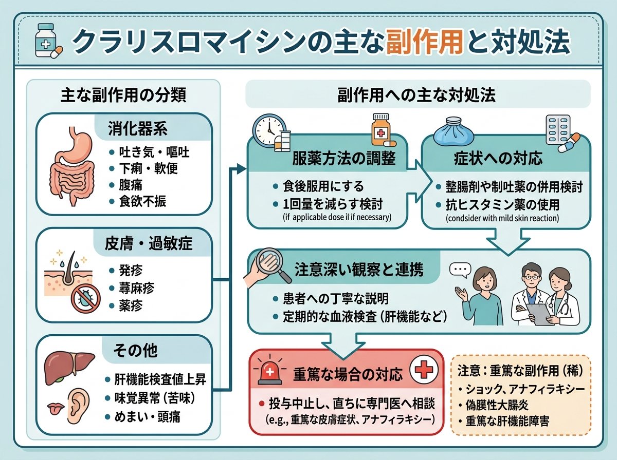 クラリスロマイシンの主な副作用と対処法