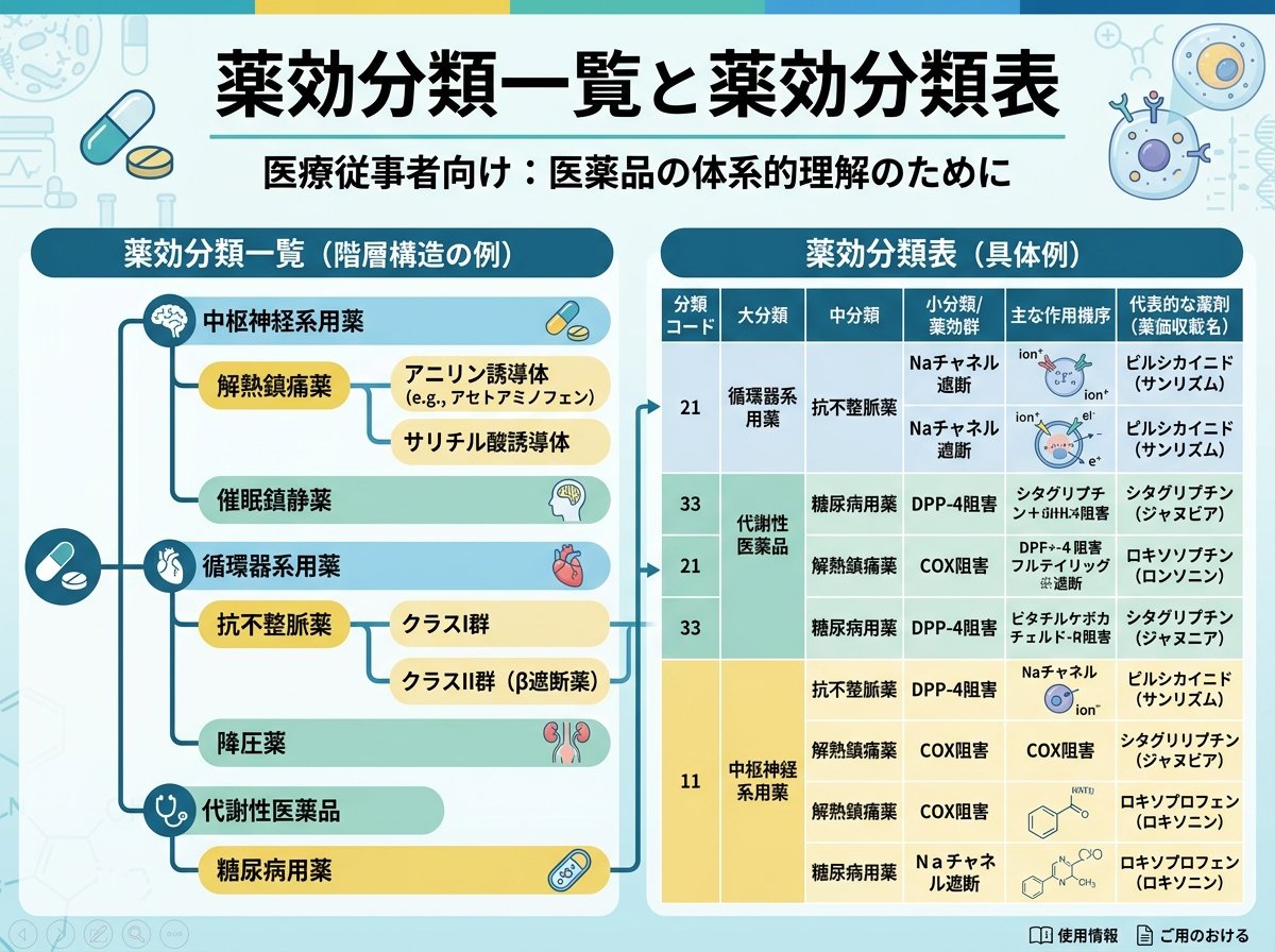 薬効分類 一覧 と 薬効分類表