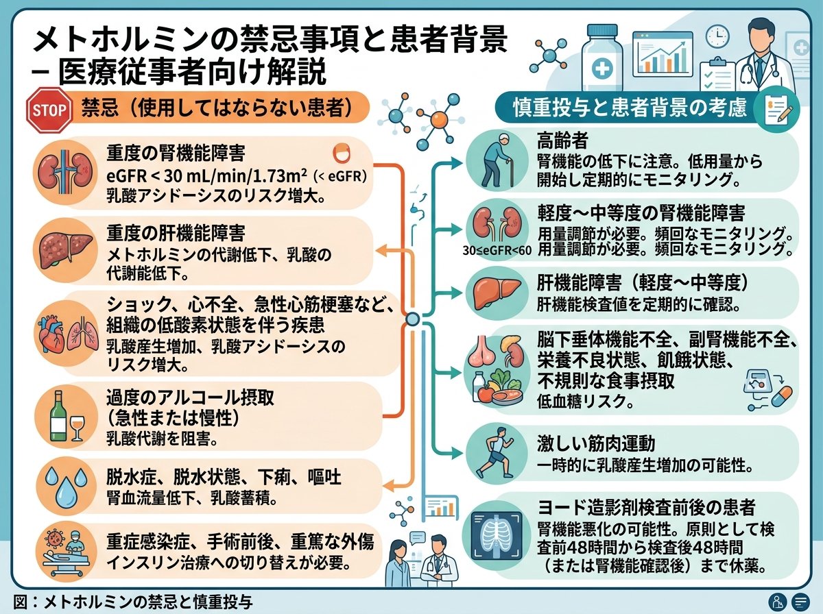 メトホルミンの禁忌事項と患者背景