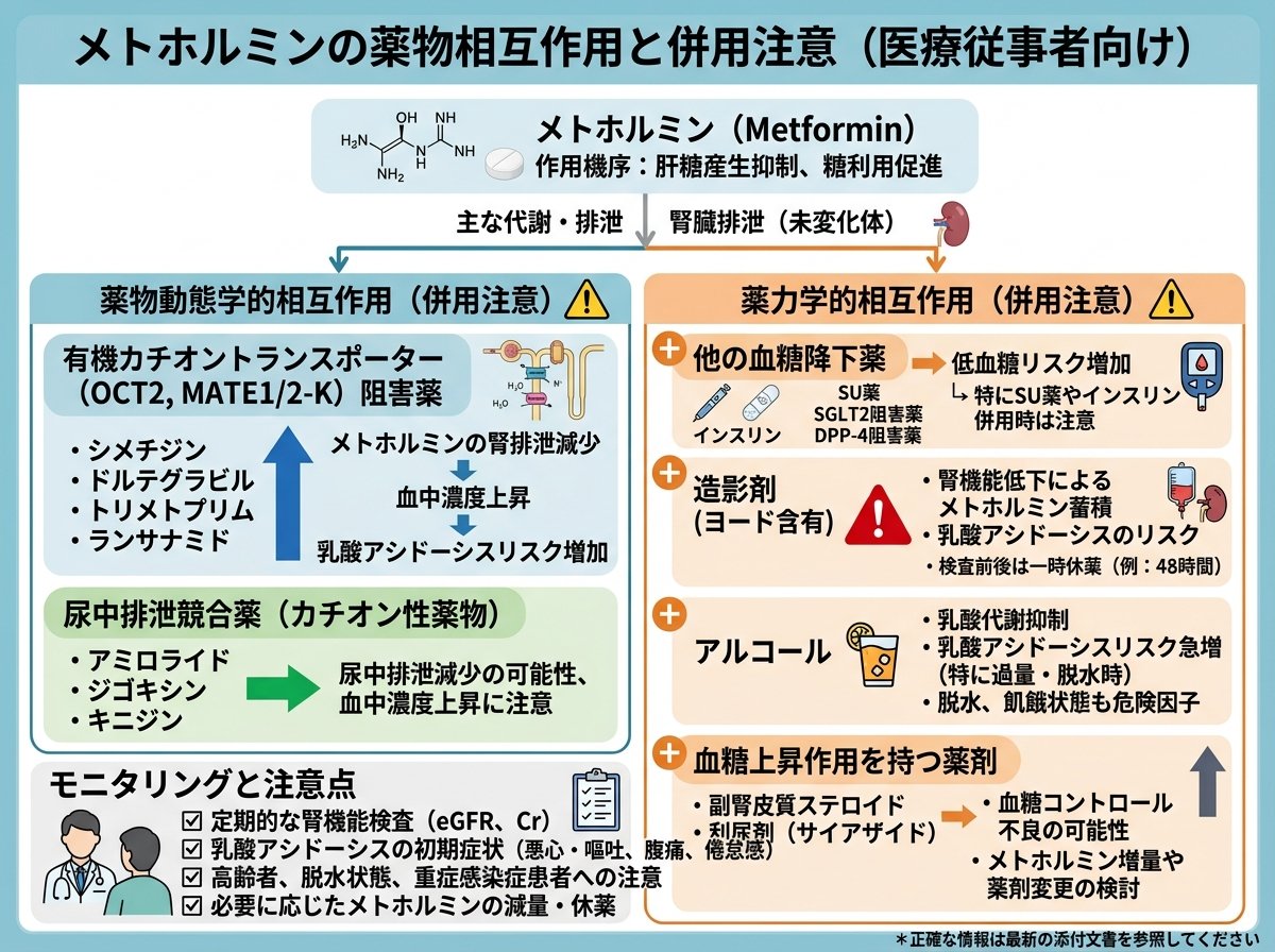メトホルミンの薬物相互作用と併用注意