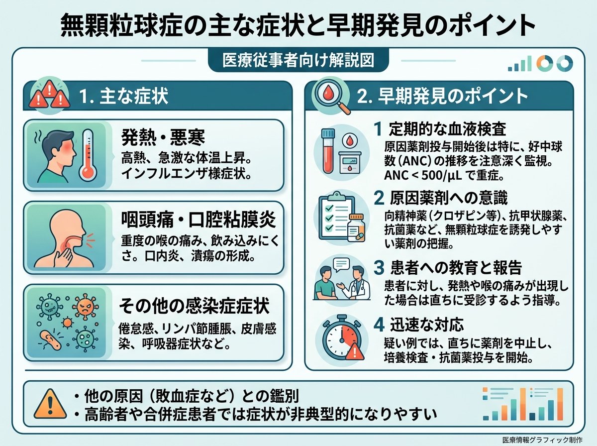 無顆粒球症の主な症状と早期発見のポイント