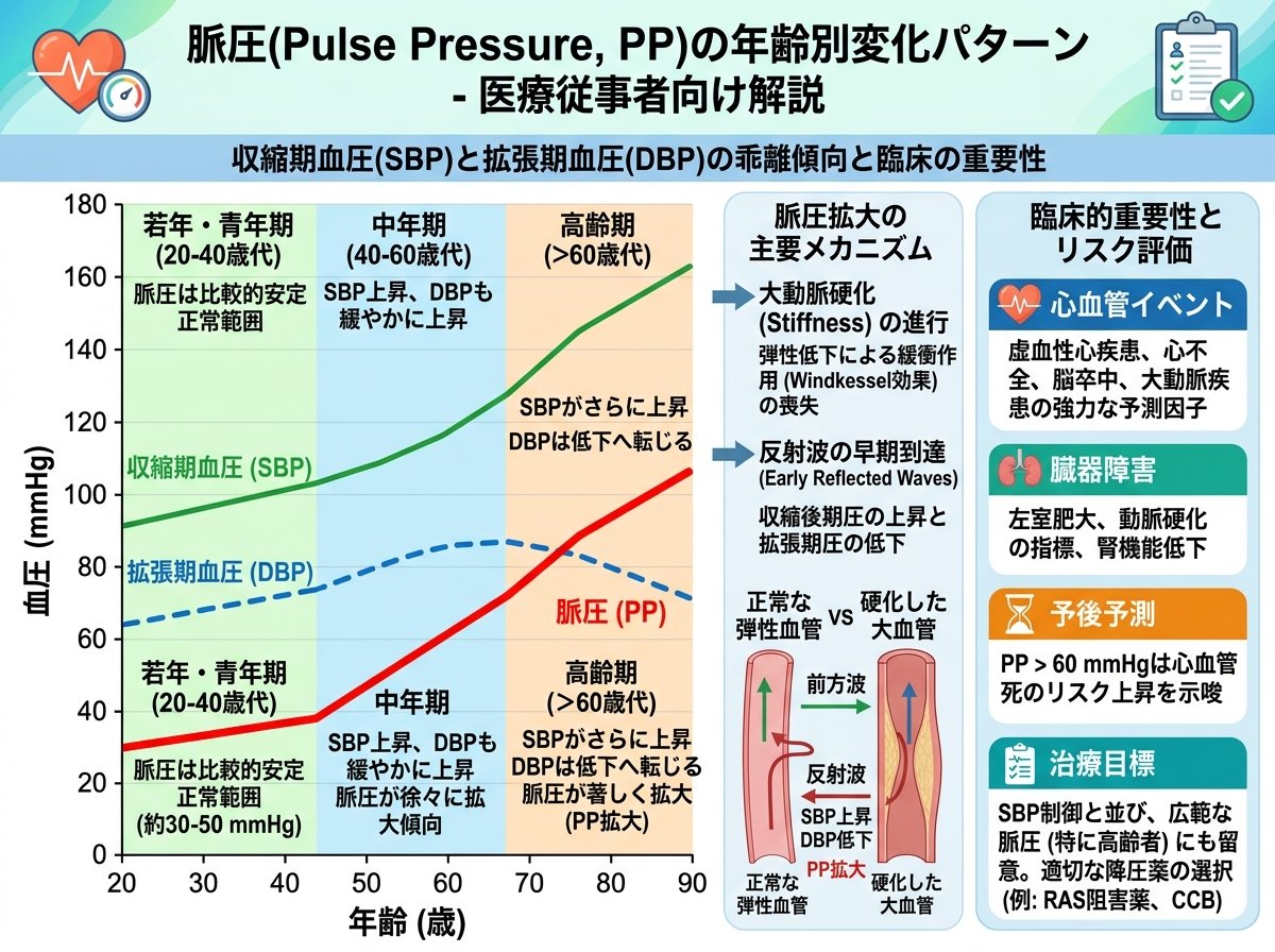 脈圧の年齢別変化パターン