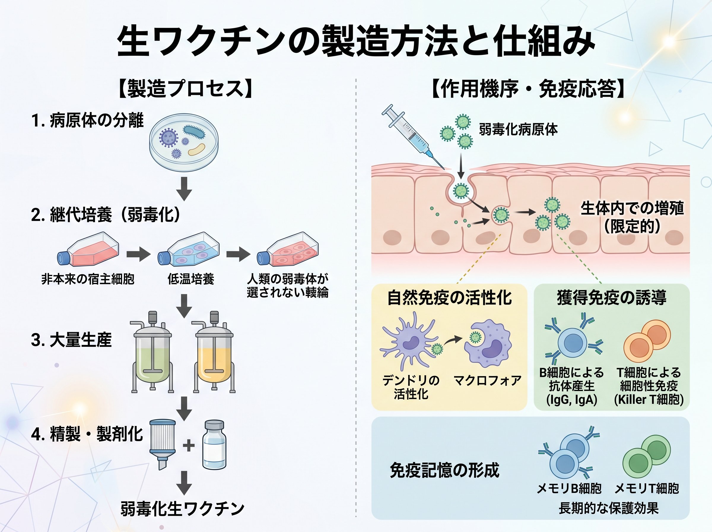 生ワクチンの製造方法と仕組み