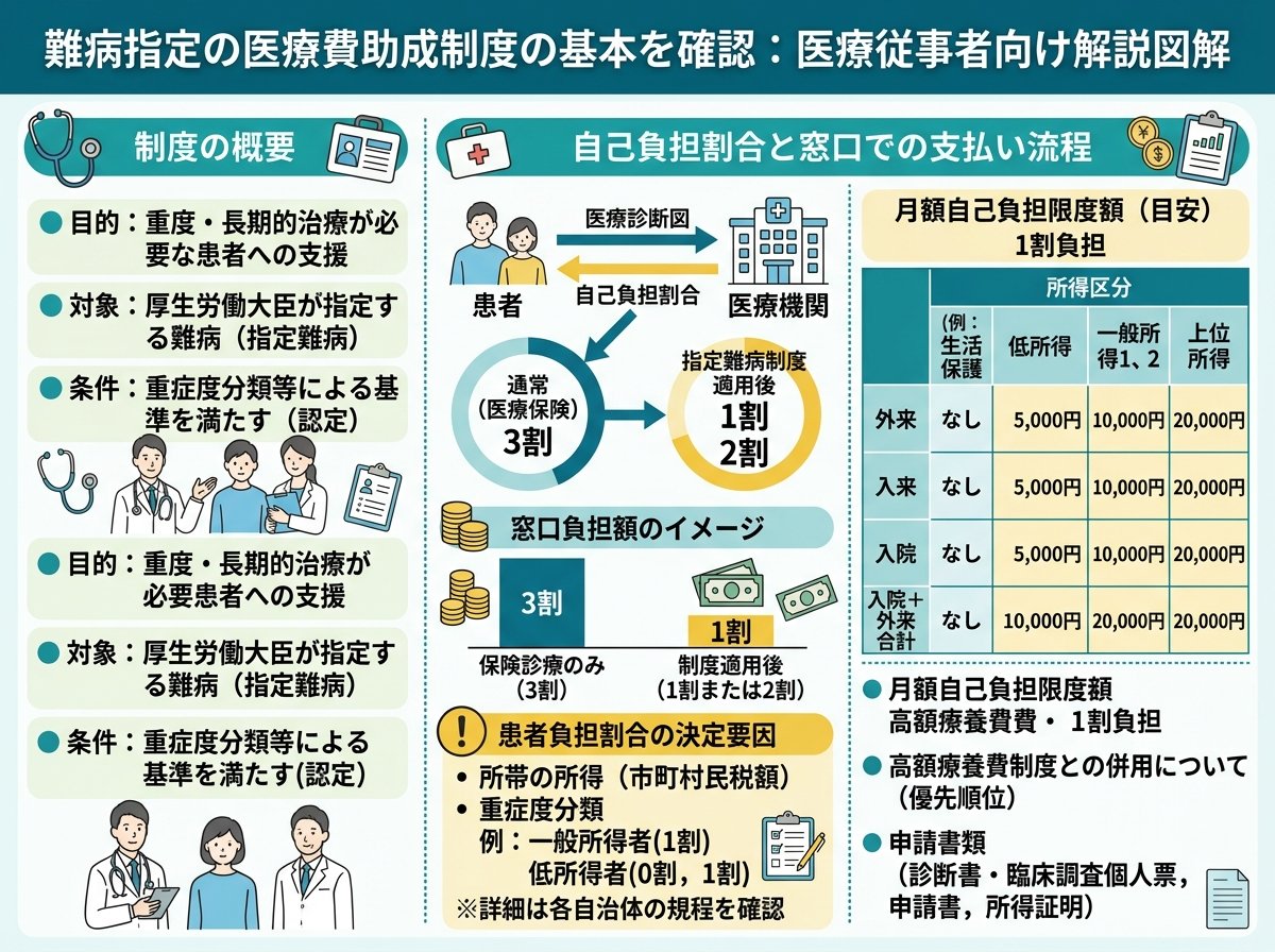 難病指定の医療費助成制度とは何割負担になるのか基本を確認