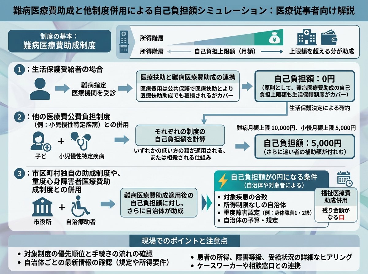難病指定の医療費・生活保護や他制度との併用で負担がゼロになる条件
