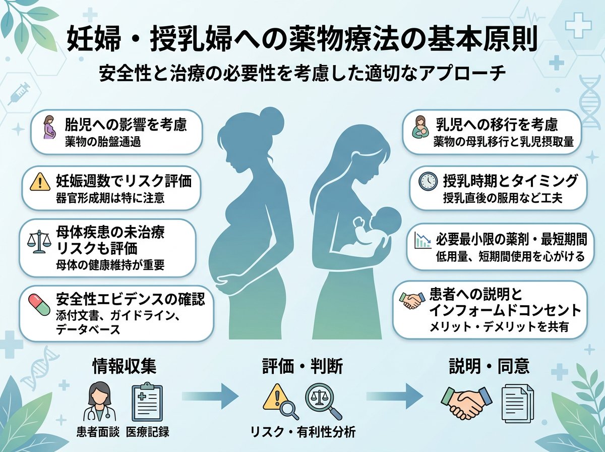 妊婦授乳婦への薬物療法における基本原則