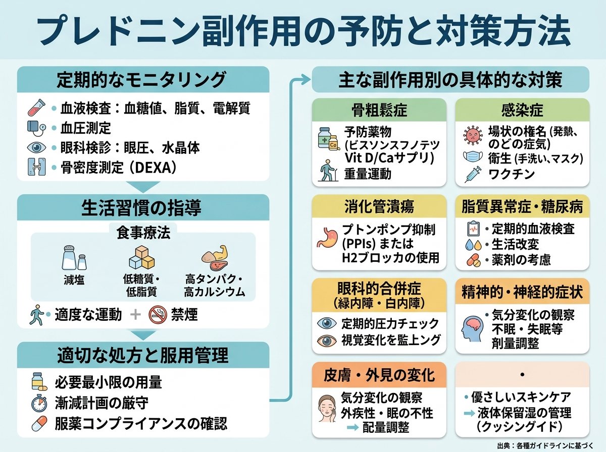 プレドニン副作用の予防と対策方法