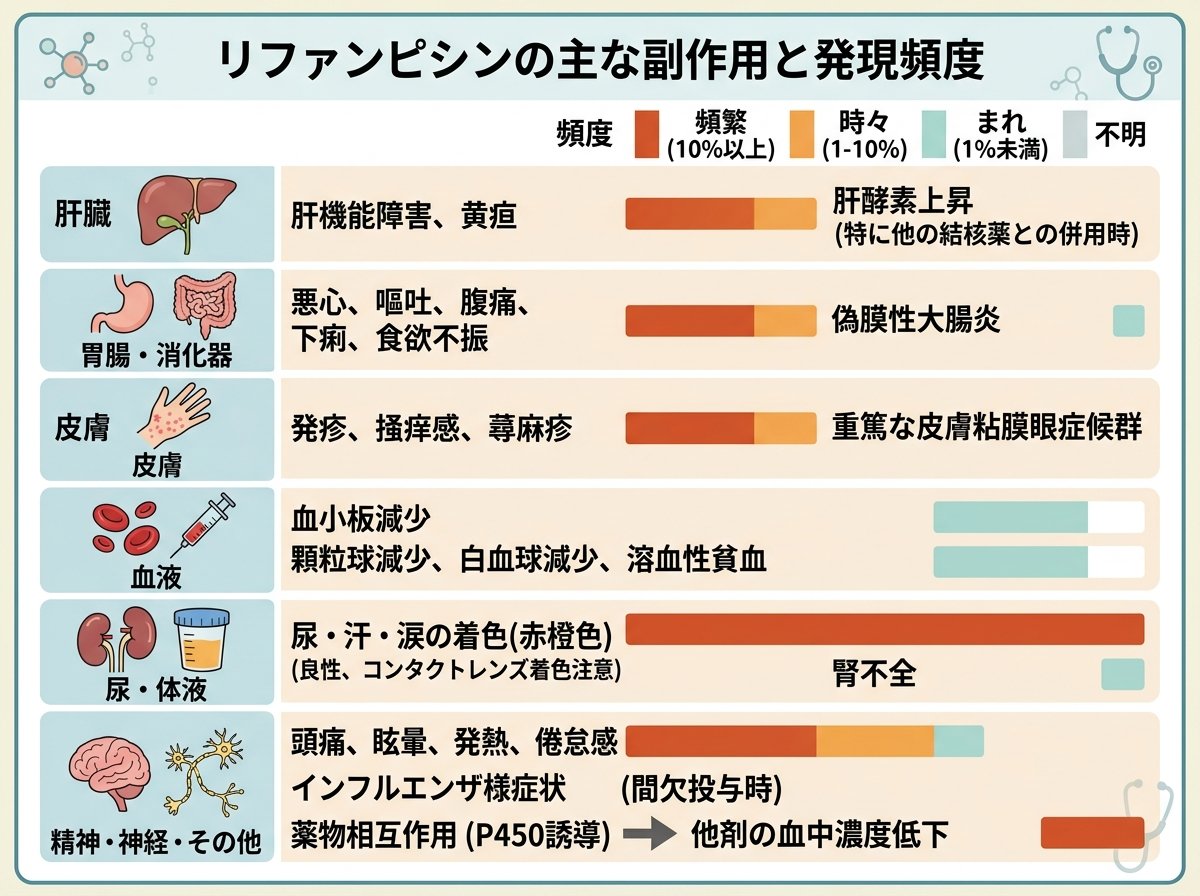 リファンピシンの主な副作用と発現頻度