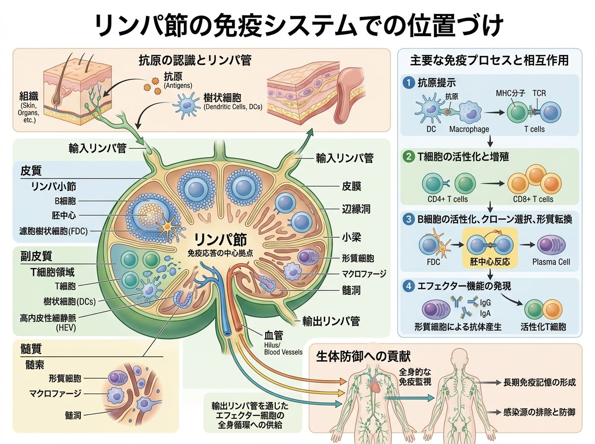 リンパ節の免疫システムでの位置づけ