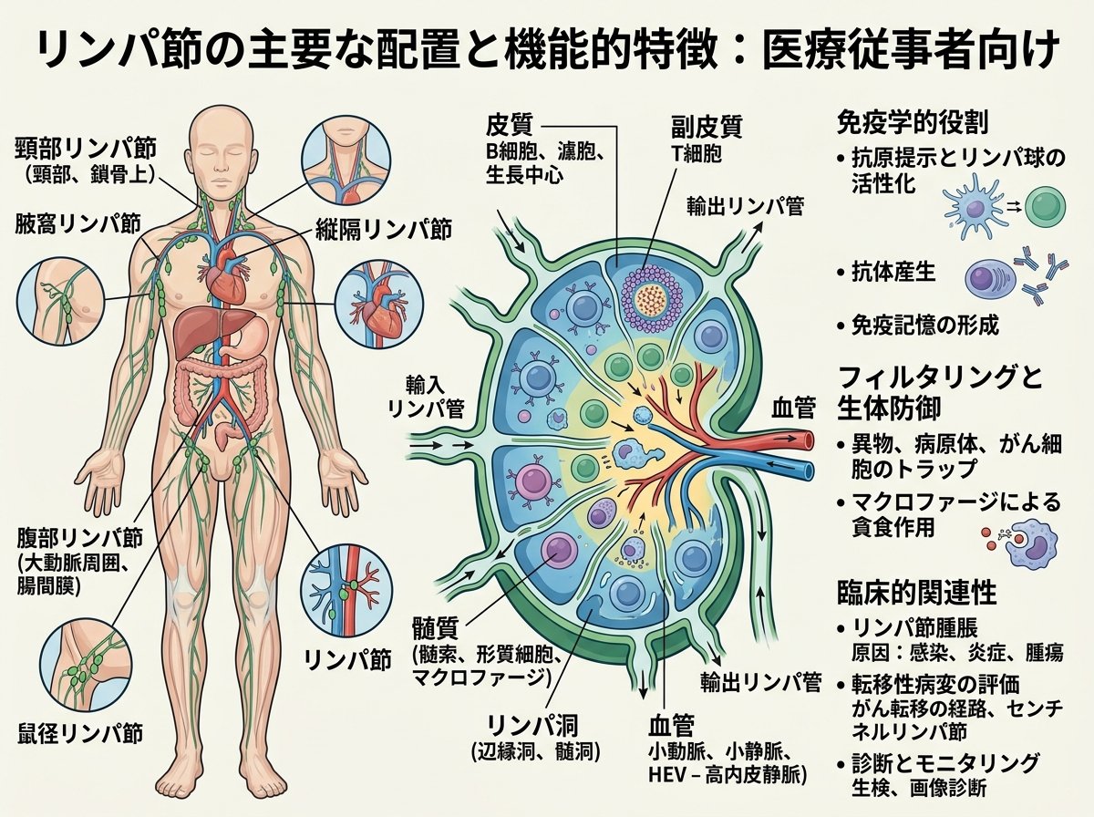 リンパ節の主要な配置と機能的特徴