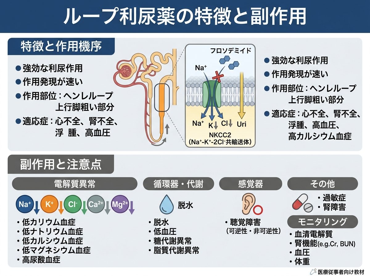 ループ利尿薬の特徴と副作用