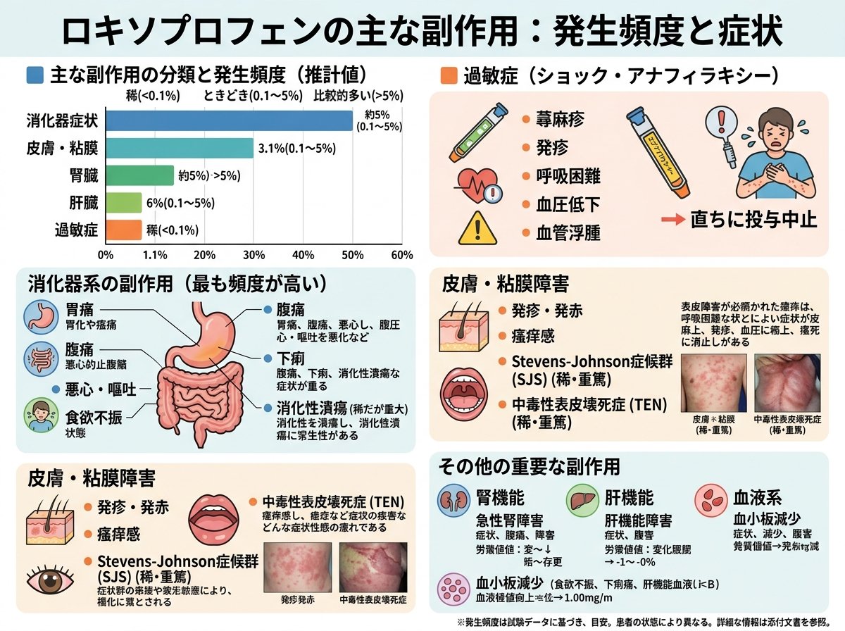 ロキソプロフェン副作用の発生頻度と症状