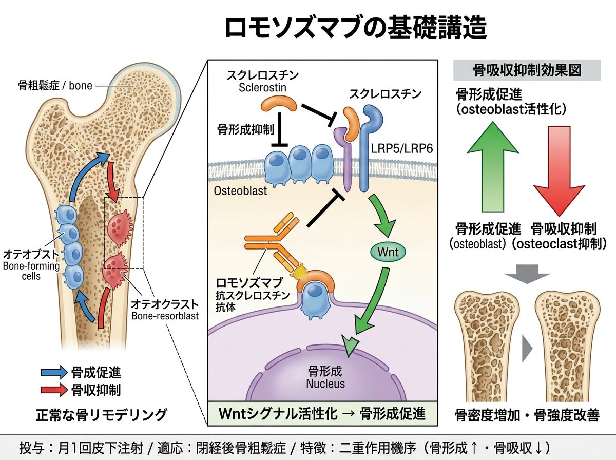 ロモソズマブとは：骨粗鬆症治療の作用機序