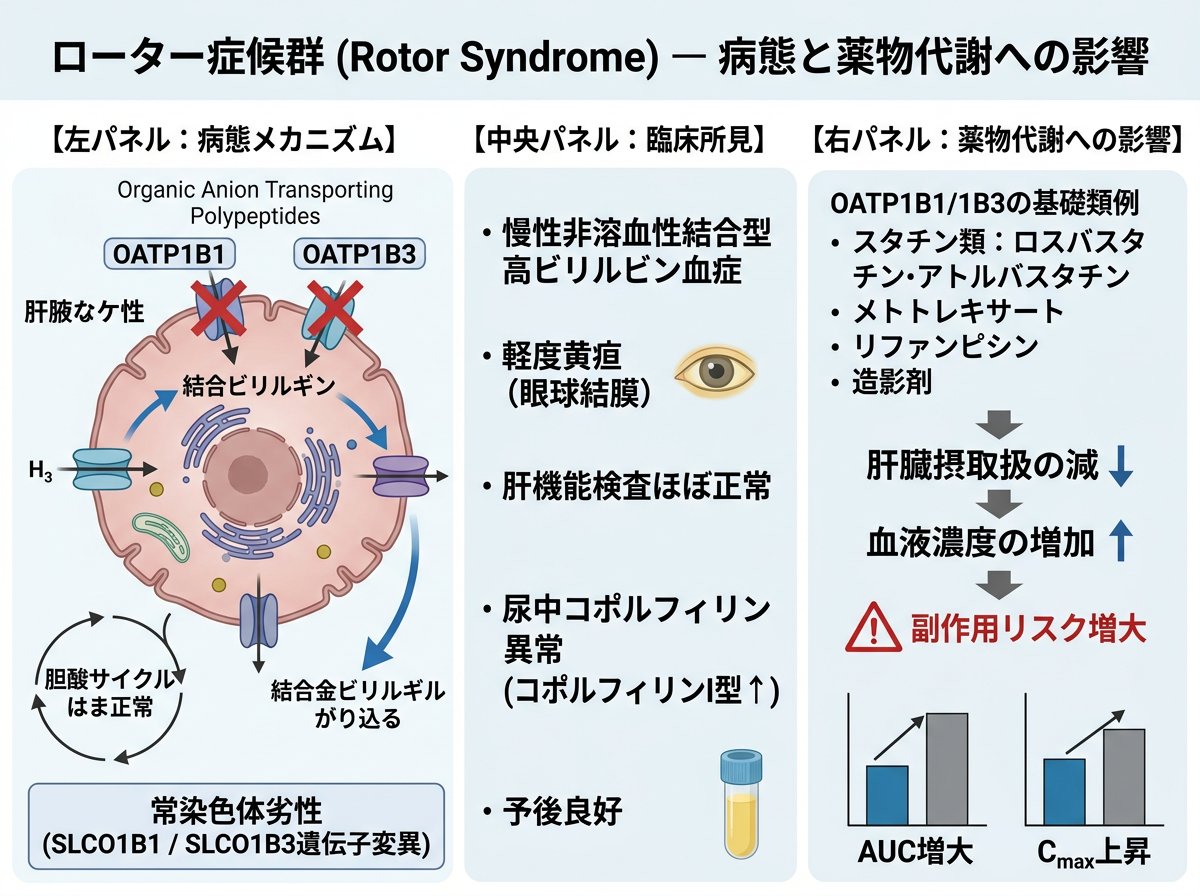 ローター症候群の病態と薬物代謝への影響