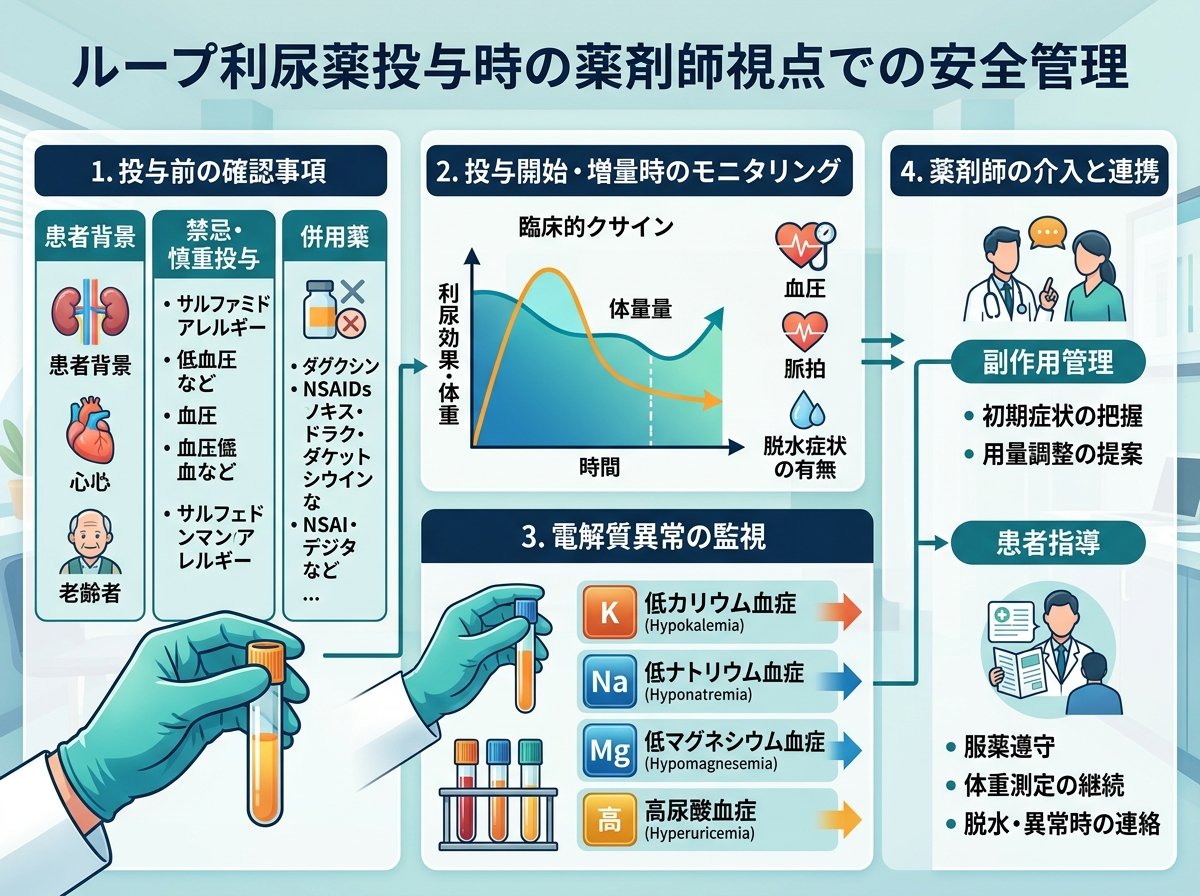 ループ利尿薬投与時の薬剤師視点での安全管理
