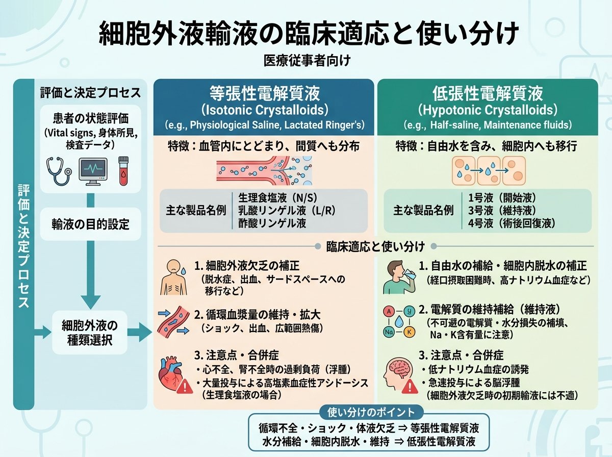 細胞外液輸液の臨床適応と使い分け