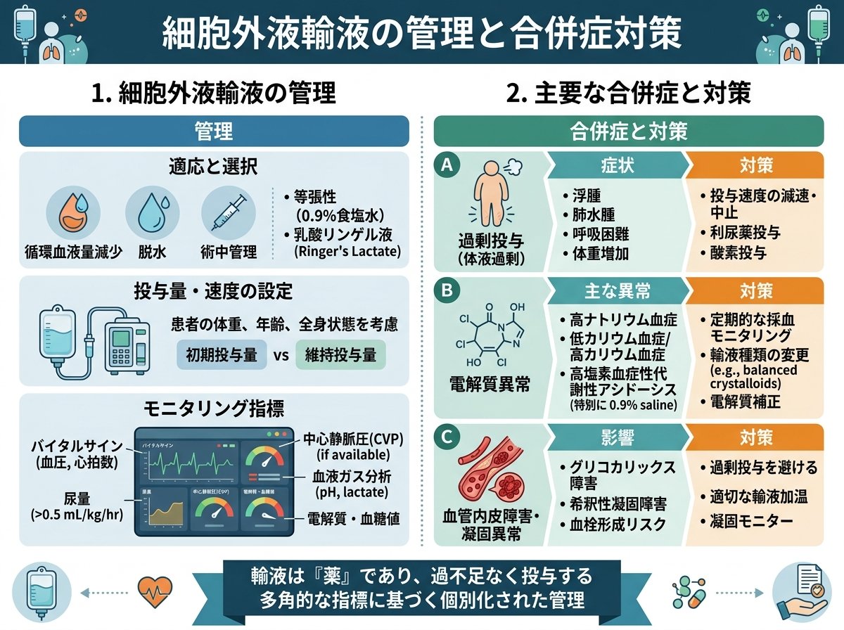 細胞外液輸液の管理と合併症対策