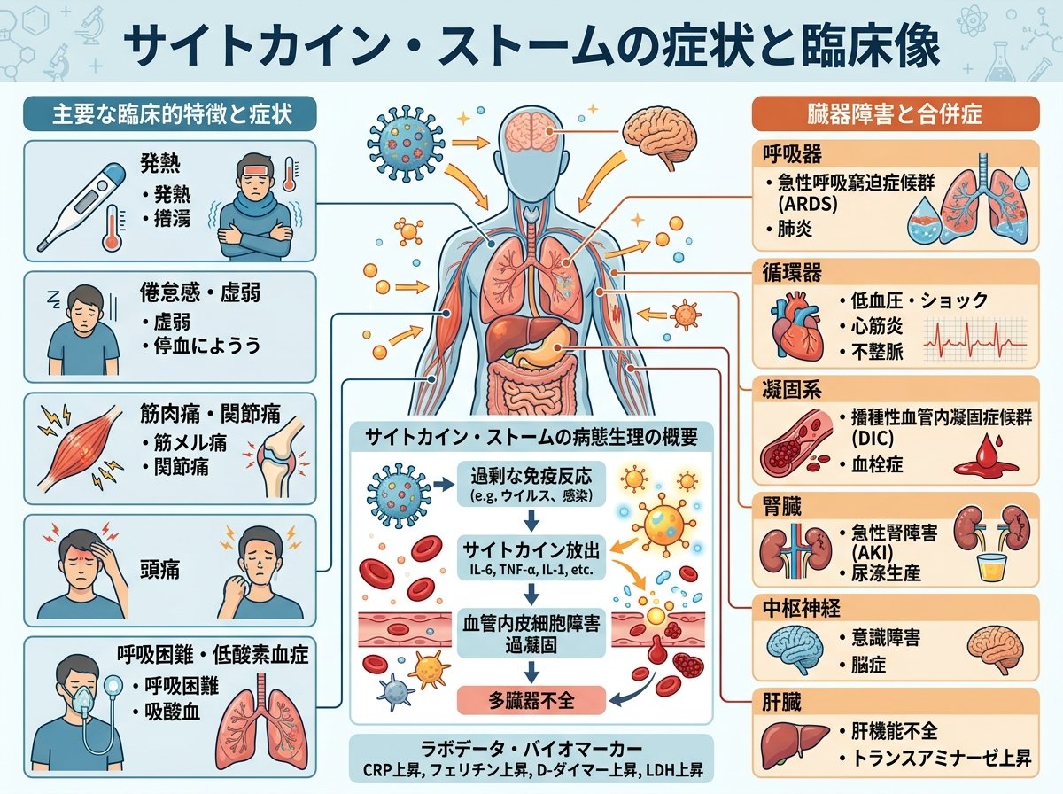サイトカイン・ストームの症状と臨床像