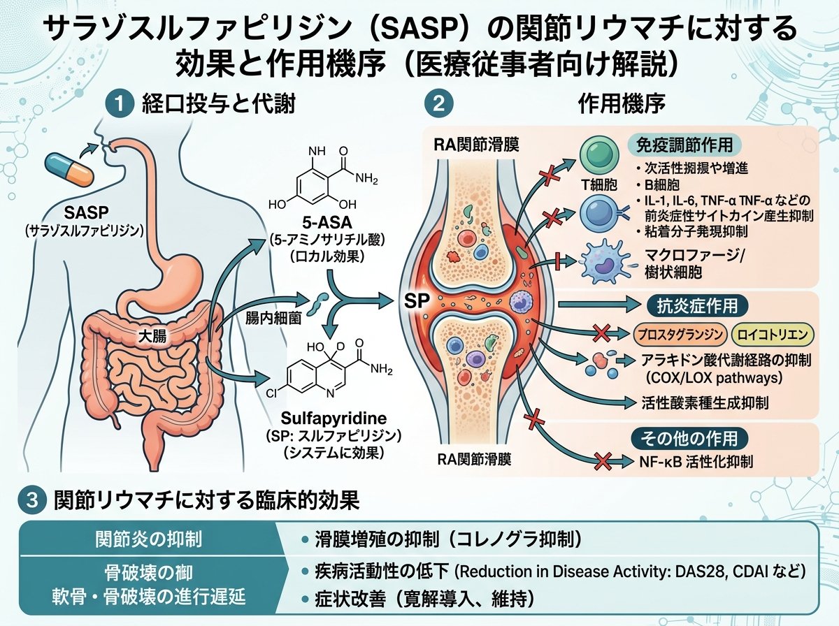 サラゾスルファピリジンの関節リウマチに対する効果と作用機序
