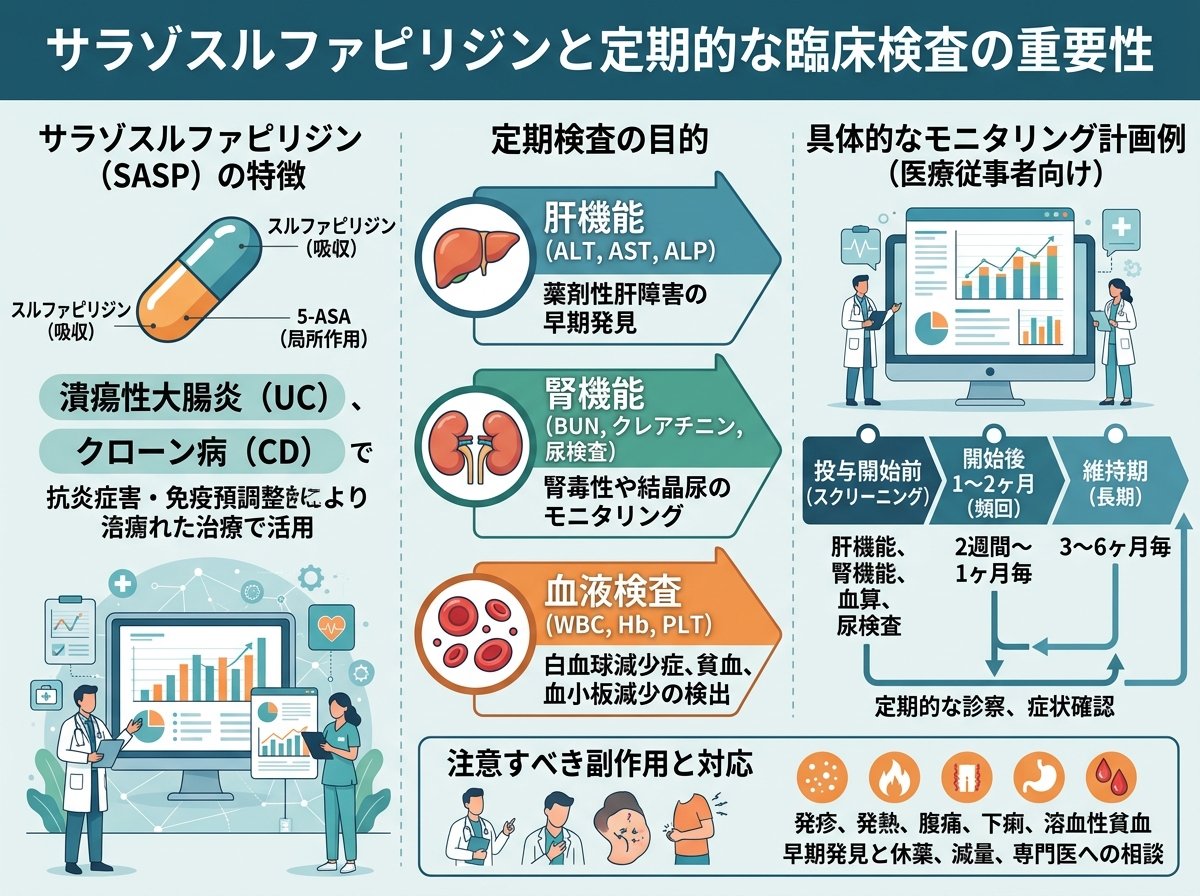 サラゾスルファピリジンと定期的な臨床検査の重要性