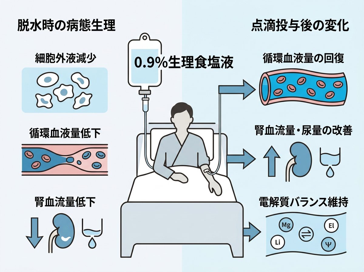 生理食塩液点滴による脱水症治療効果