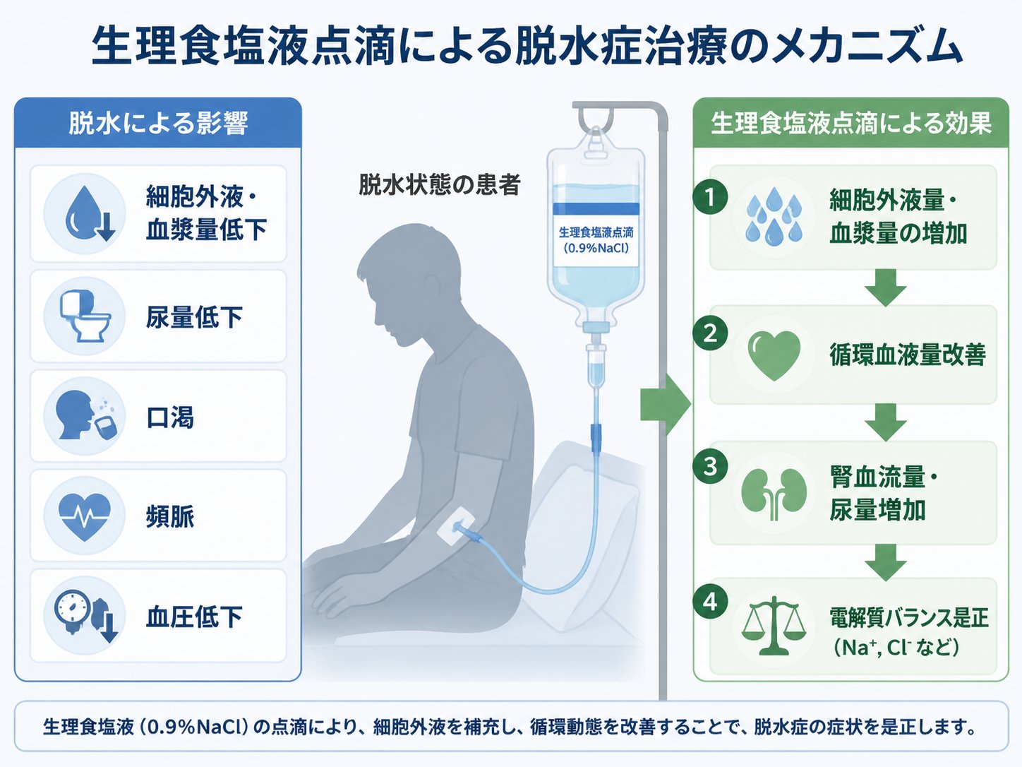 生理食塩液点滴による脱水症治療効果