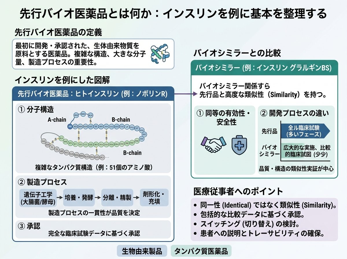 先行バイオ医薬品とは何か：インスリンを例に基本を整理する
