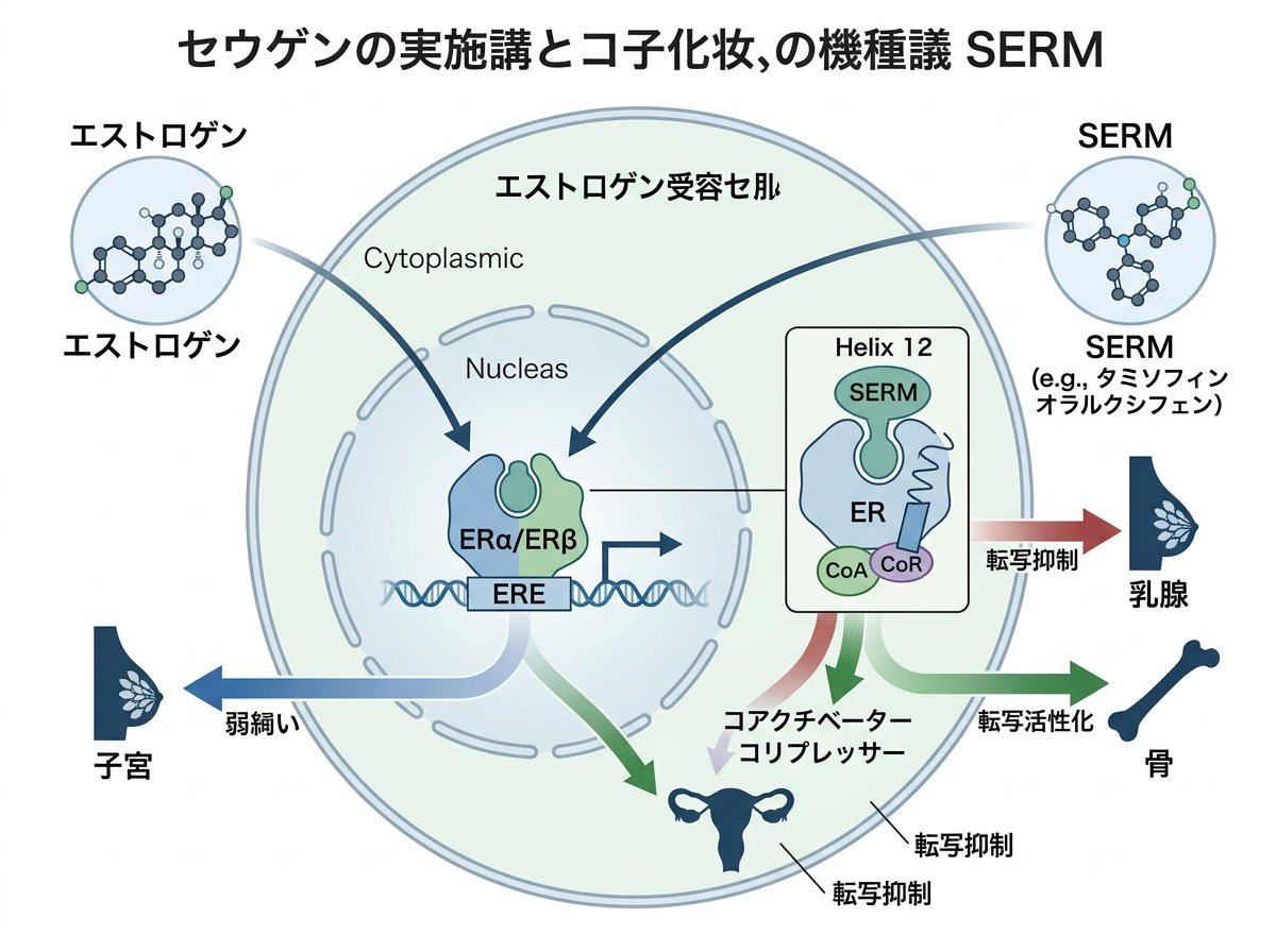 選択的エストロゲン受容体モジュレーターの作用機序と分子メカニズム