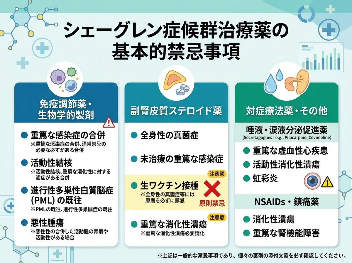 シェーグレン症候群治療薬の基本的禁忌事項