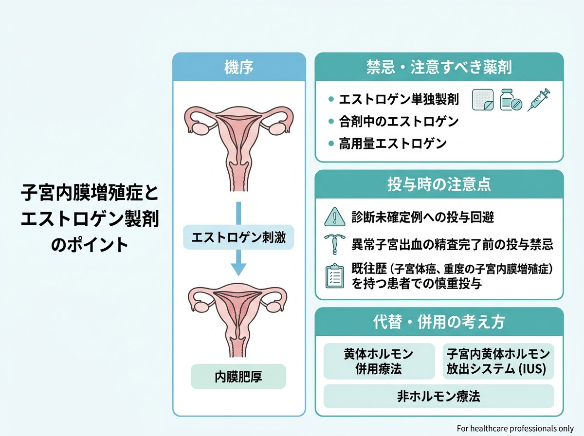 子宮内膜増殖症の禁忌薬とエストロゲン製剤