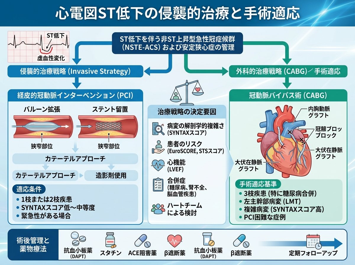 心電図ST低下の侵襲的治療と手術適応