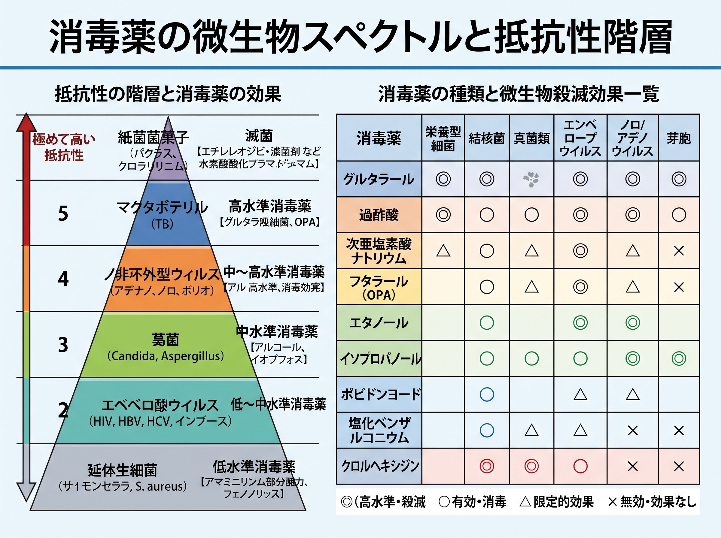 消毒薬の微生物スペクトルと抵抗性