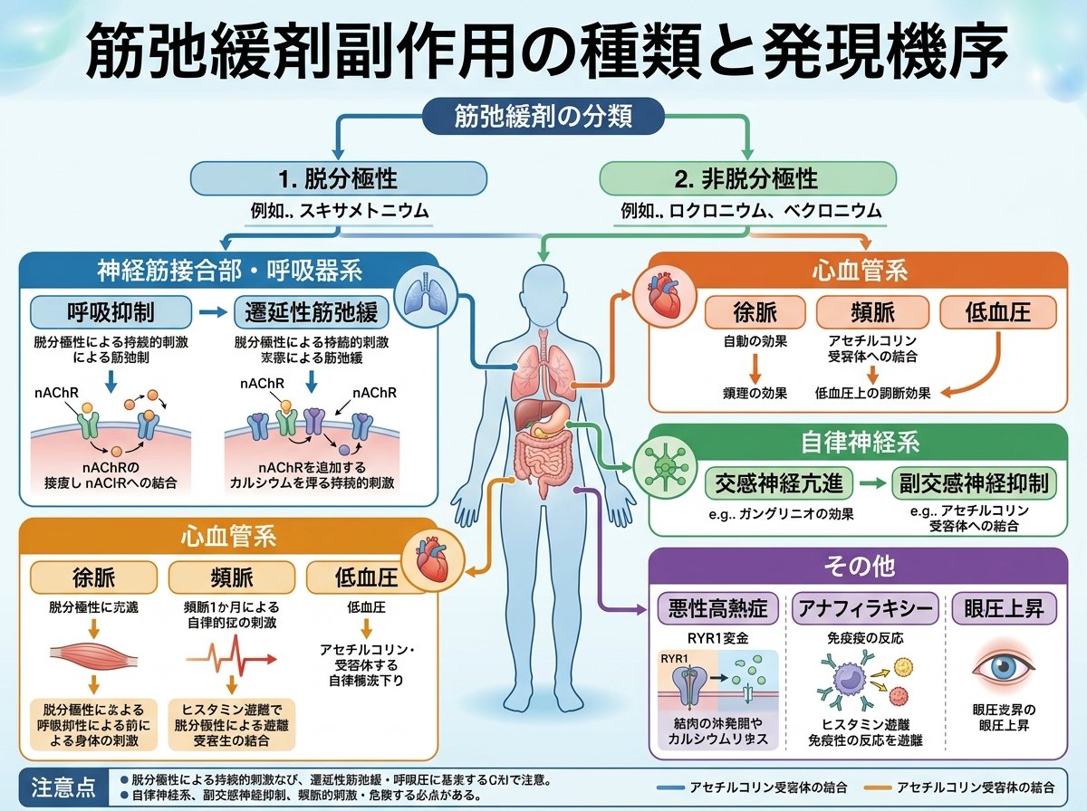 筋弛緩剤副作用の種類と発現機序