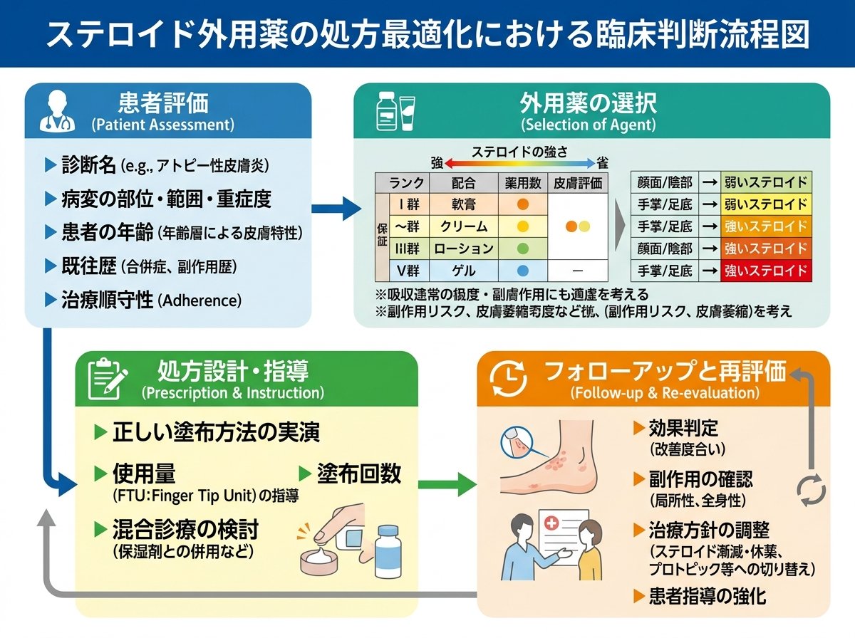 ステロイド外用薬の処方最適化における臨床判断
