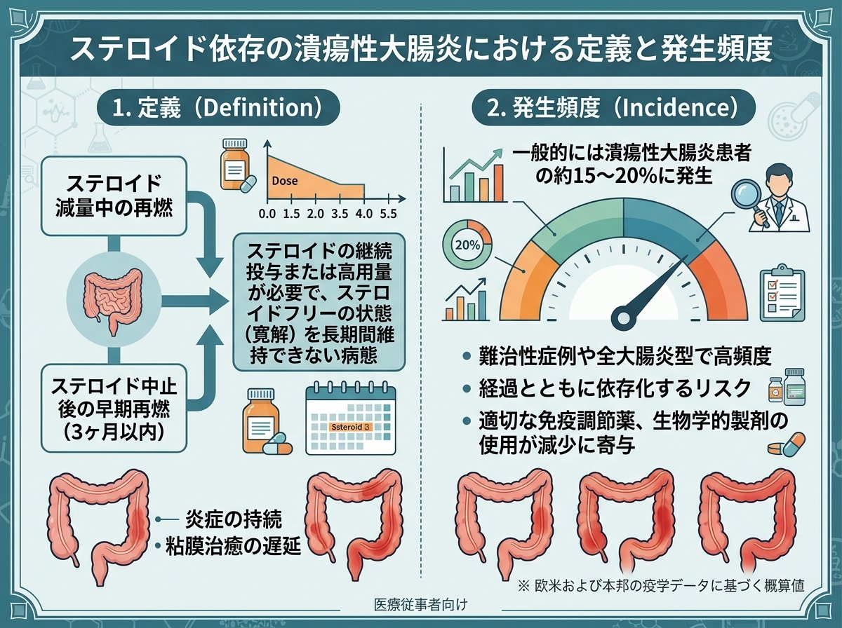 ステロイド依存の潰瘍性大腸炎における定義と発生頻度