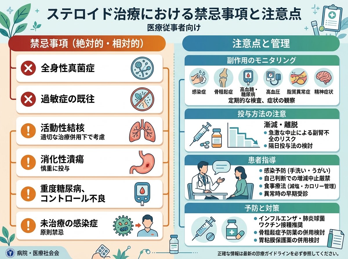 ステロイド治療における禁忌事項と注意点