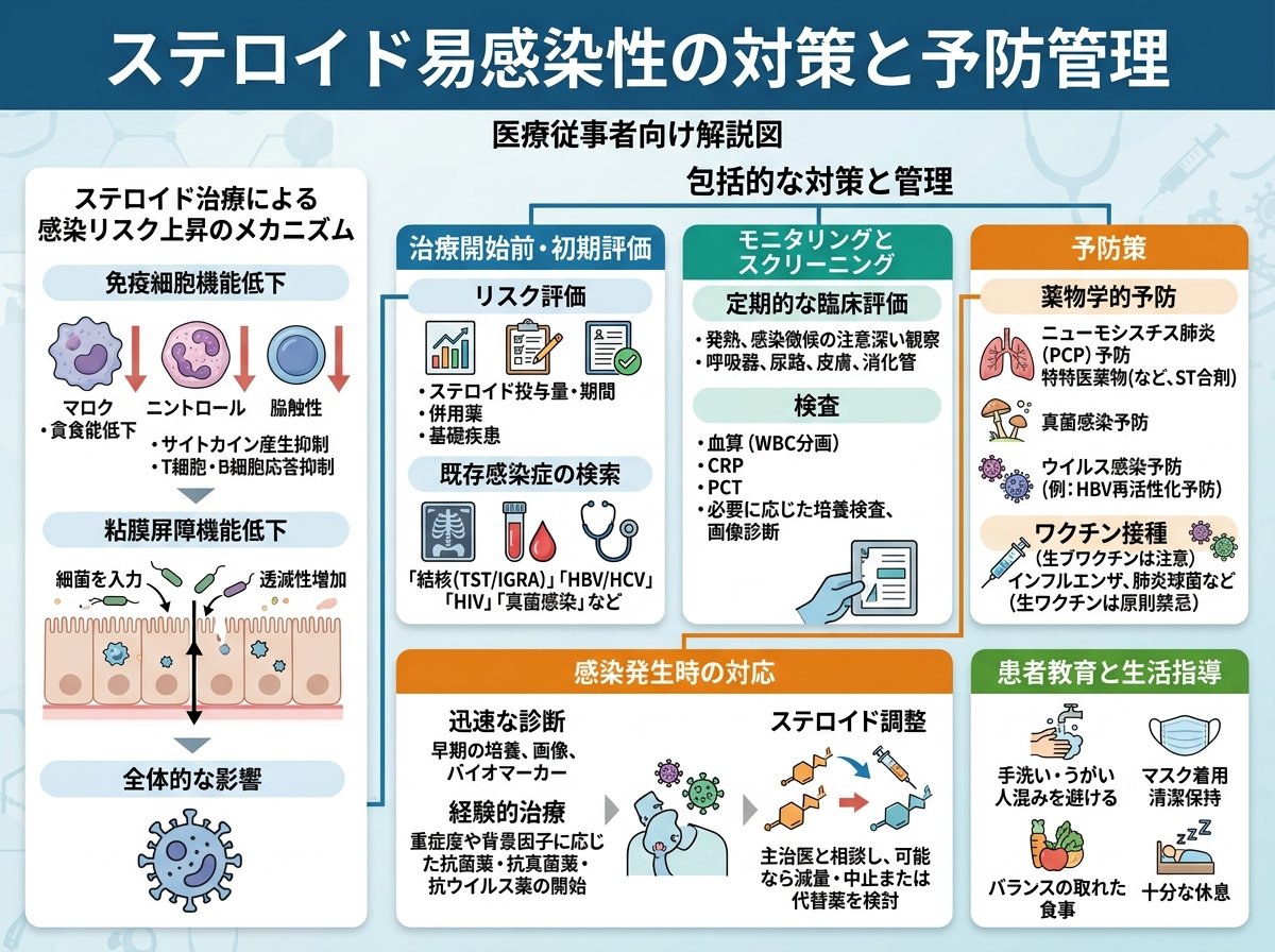 ステロイド易感染性の対策と予防管理