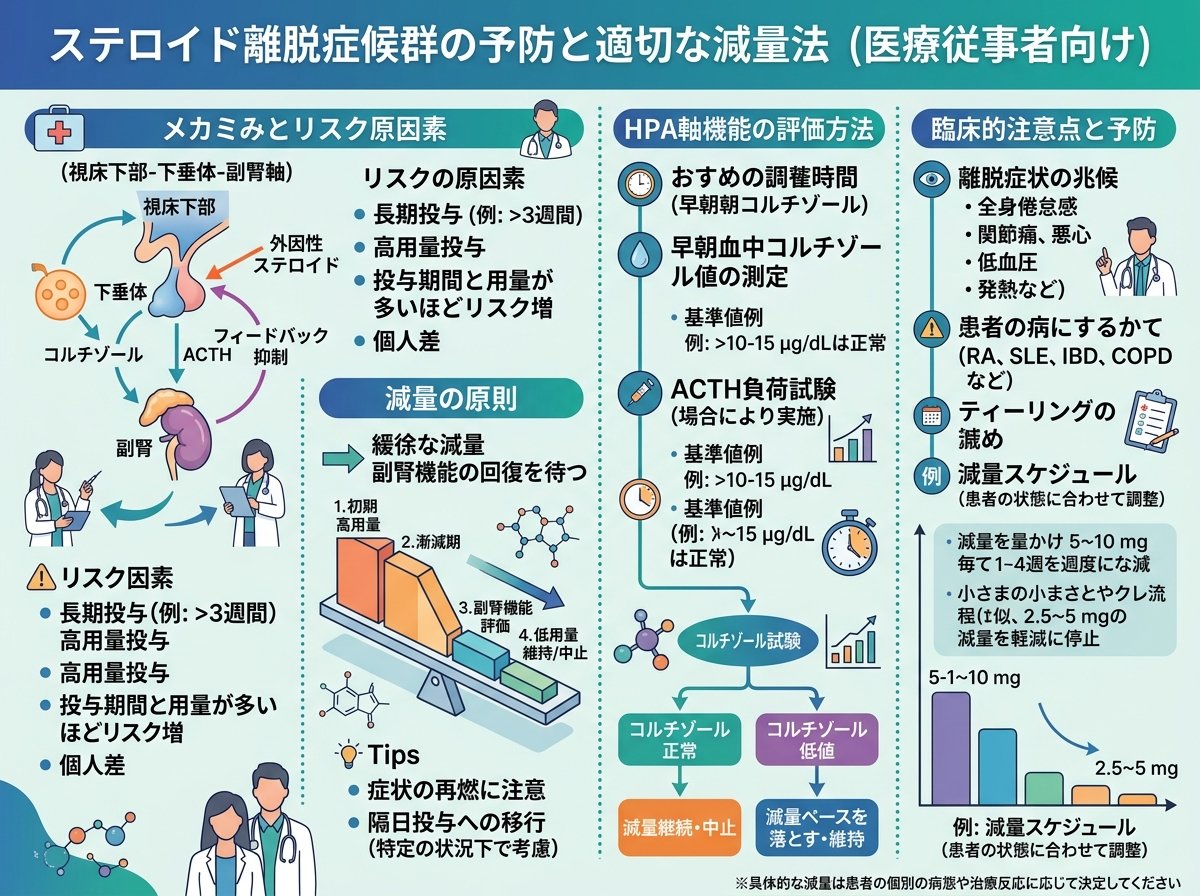 ステロイド離脱症候群の予防と適切な減量法