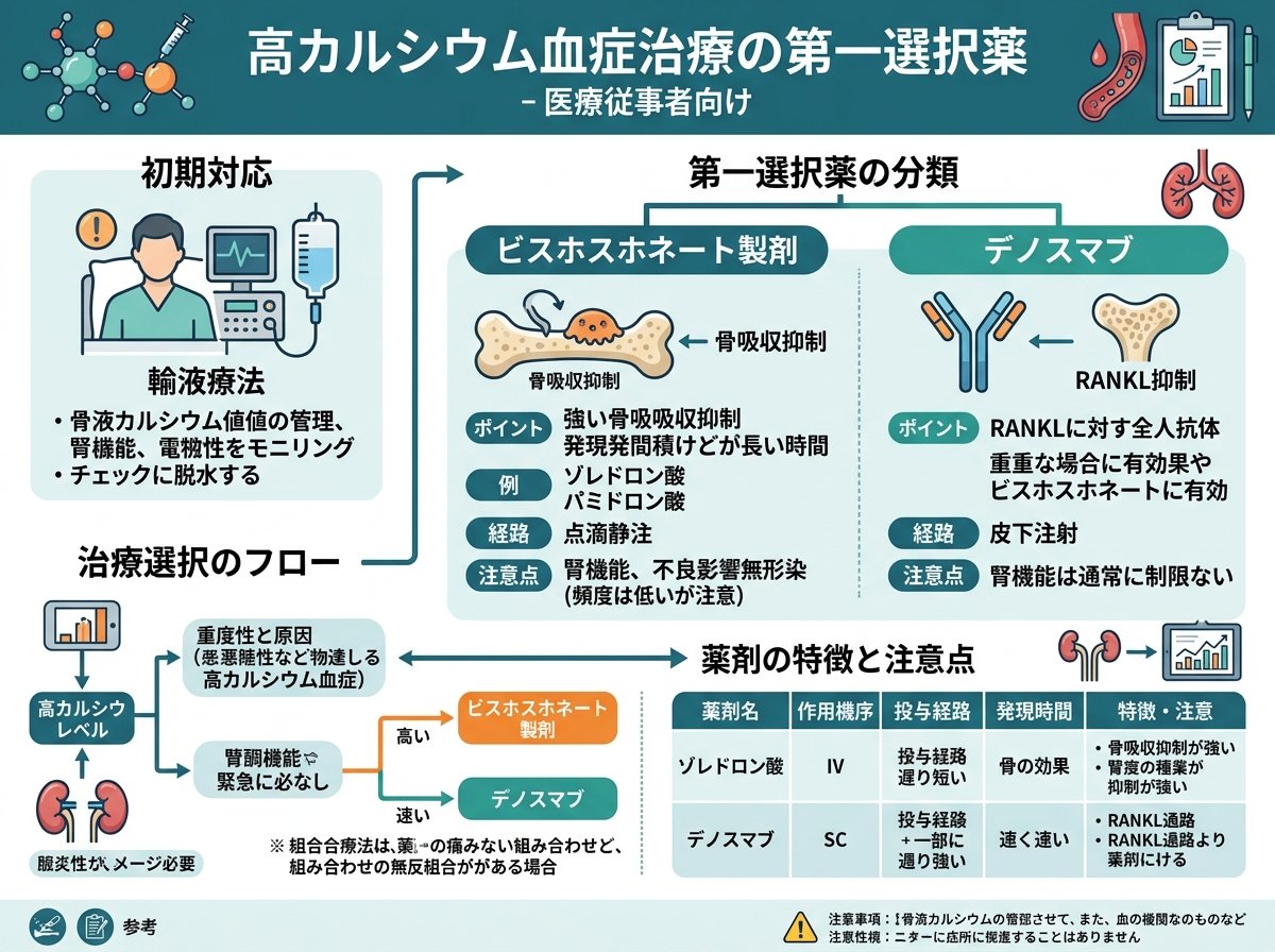 高カルシウム血症治療の第一選択薬