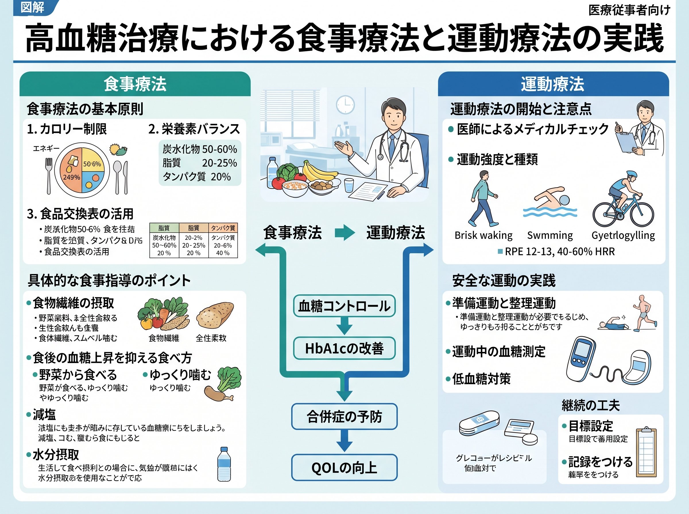 高血糖治療における食事療法と運動療法の実践