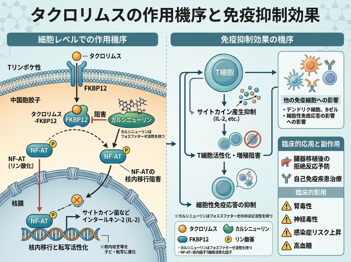 タクロリムスの作用機序と免疫抑制効果