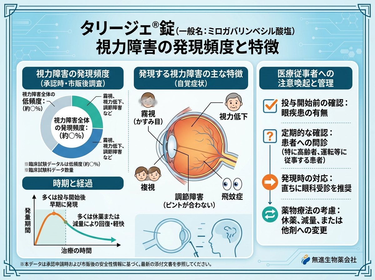 タリージェ視力障害の発現頻度と特徴