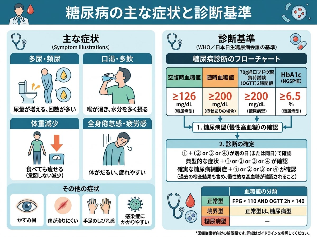糖尿病の主な症状と診断基準