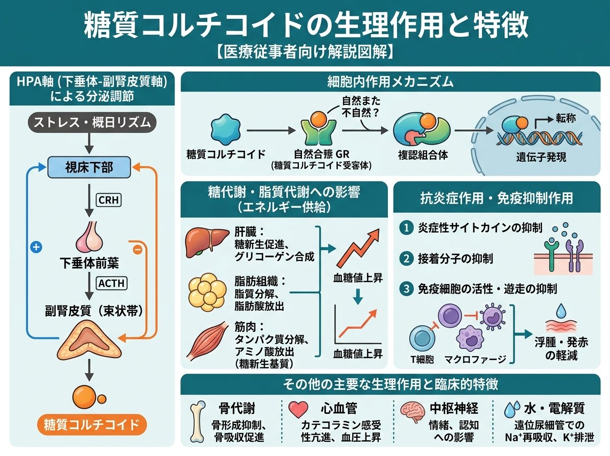 糖質コルチコイドの生理作用と特徴